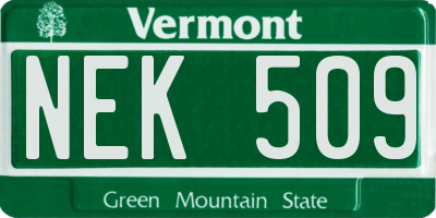 VT license plate NEK509