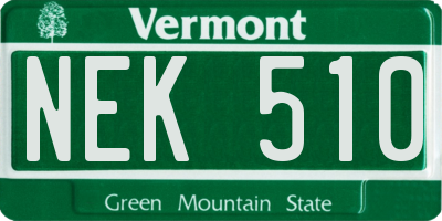 VT license plate NEK510