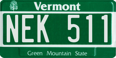 VT license plate NEK511