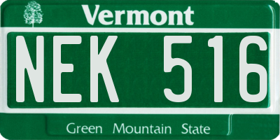 VT license plate NEK516