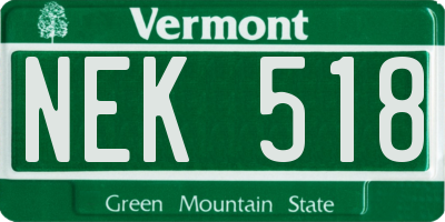 VT license plate NEK518