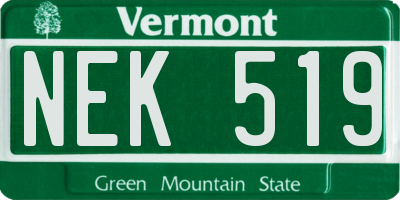 VT license plate NEK519