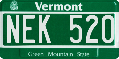 VT license plate NEK520