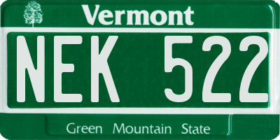 VT license plate NEK522