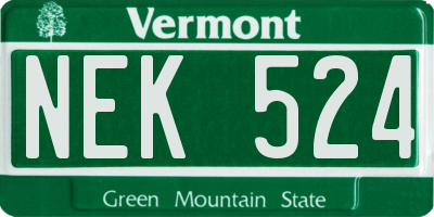 VT license plate NEK524
