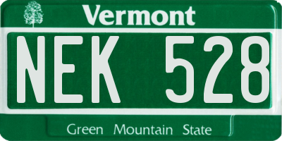 VT license plate NEK528