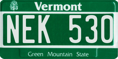 VT license plate NEK530