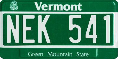 VT license plate NEK541