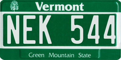 VT license plate NEK544