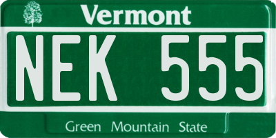 VT license plate NEK555