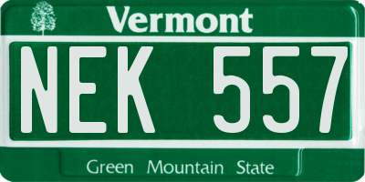 VT license plate NEK557