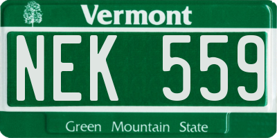 VT license plate NEK559
