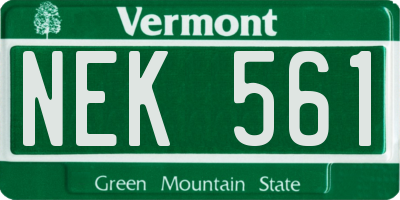 VT license plate NEK561