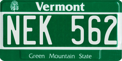 VT license plate NEK562