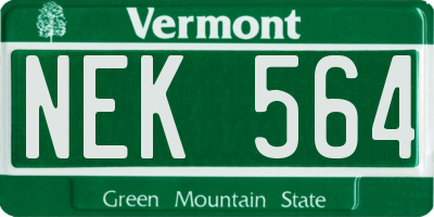 VT license plate NEK564