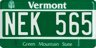 VT license plate NEK565