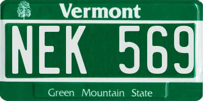 VT license plate NEK569