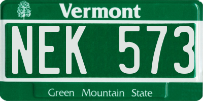 VT license plate NEK573
