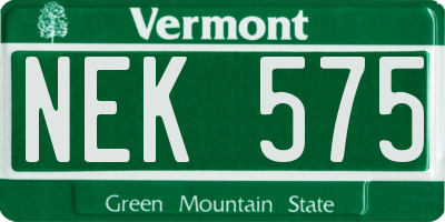 VT license plate NEK575