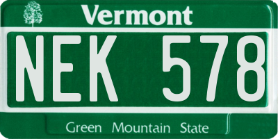 VT license plate NEK578
