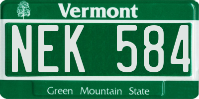 VT license plate NEK584