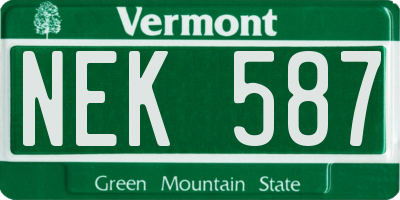 VT license plate NEK587