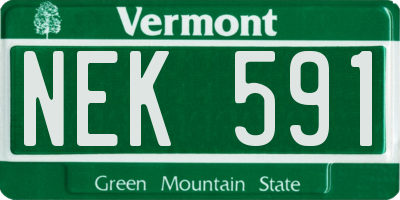VT license plate NEK591