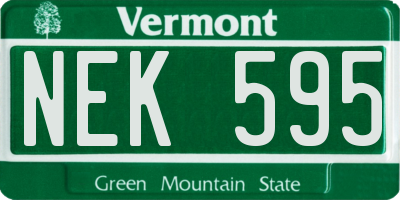 VT license plate NEK595