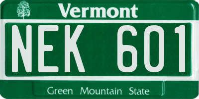 VT license plate NEK601