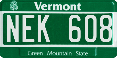 VT license plate NEK608