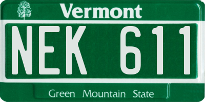 VT license plate NEK611