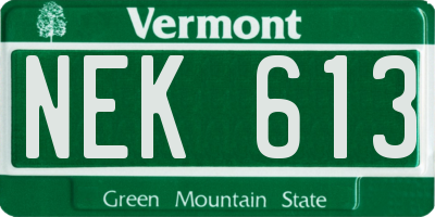VT license plate NEK613