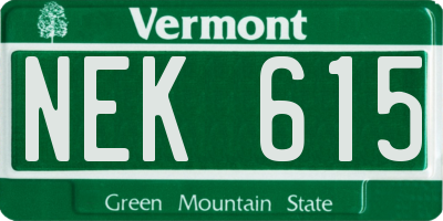 VT license plate NEK615