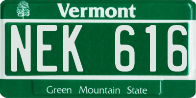 VT license plate NEK616
