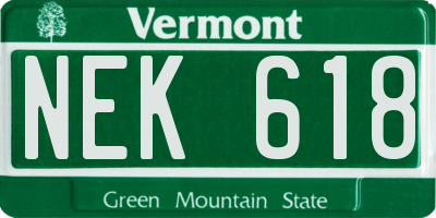VT license plate NEK618