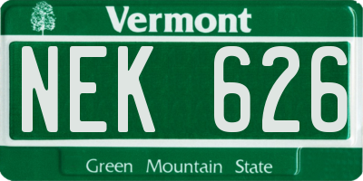 VT license plate NEK626