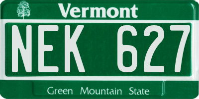 VT license plate NEK627