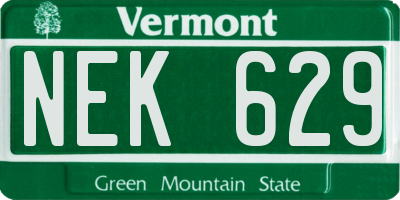 VT license plate NEK629