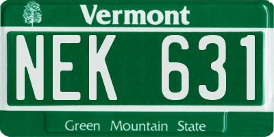 VT license plate NEK631