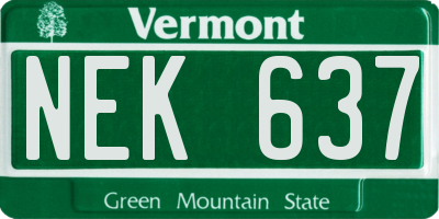 VT license plate NEK637