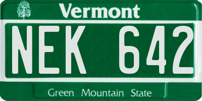 VT license plate NEK642