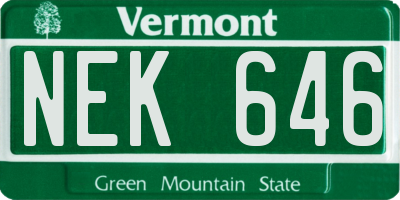 VT license plate NEK646