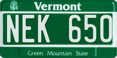 VT license plate NEK650