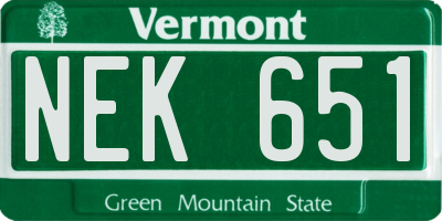 VT license plate NEK651