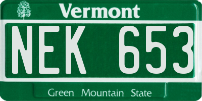 VT license plate NEK653