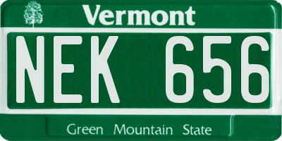 VT license plate NEK656