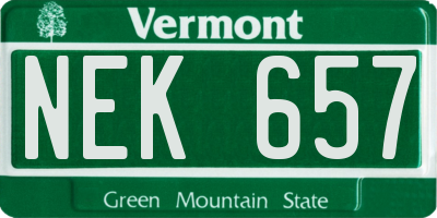 VT license plate NEK657