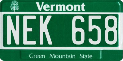 VT license plate NEK658
