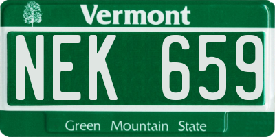 VT license plate NEK659