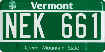 VT license plate NEK661